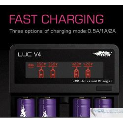 Efest LUC V4 4 Bahias LCD & Cargador USB